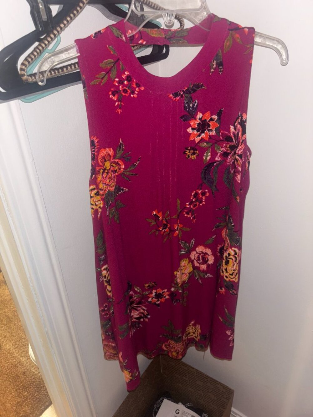 Magenta Floral Dress - S